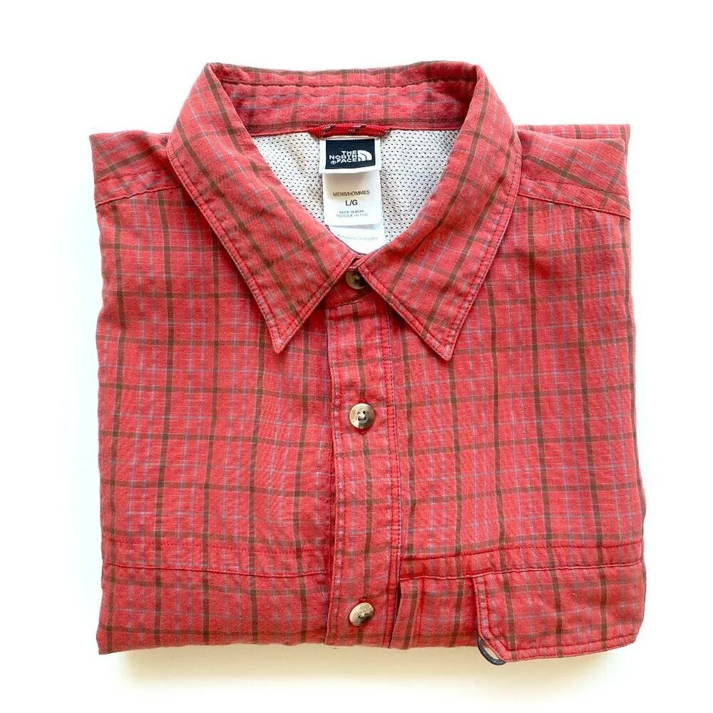 The North Face Hiking Shirt Red Plaid Size L